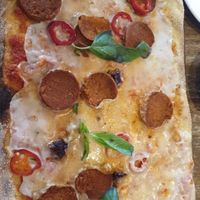 Spicy jackfruit pepperoni pizza at Zizzi in Dorchester