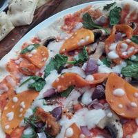 The vegan classic margharita and garlic bread. at Zizzi - Princes Square in Glasgow