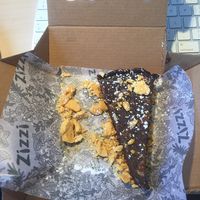 Boxed Praline Chocolate Torte to tae home (we asked and they gave!) at Zizzi in Harrogate