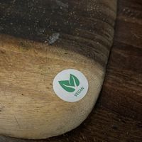 Vegan sticker indicating the food is vegan  at Zizzi in Inverness