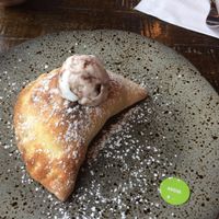 Vegan Dessert Calzone, with banana and raspberry. at Zizzi - Birstall in Leeds