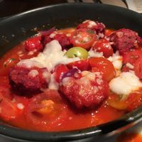 Vegan beet ball  at Zizzi - Charlotte St in London