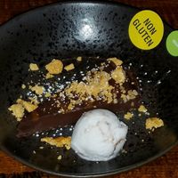 gluten free vegan chocolate cake and ice cream at Zizzi - Earls Court in South West London