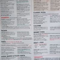Main menu at Zizzi - Earls Court in South West London