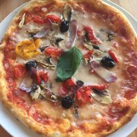 Great vegan pizza with mozzarisella cheese! at Zizzi - Notting Hill Gate in West London