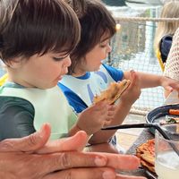 Vegan babies on London holiday  at Zizzi - St Katharine's Docks in East London