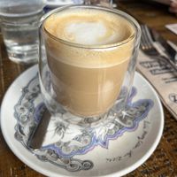 Decaf oat milk latte #Veganuary at Zizzi - St Katharine's Docks in East London