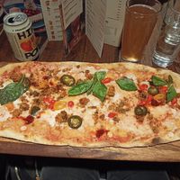 Eggplant meatballs rustic pizza at Zizzi - The O2 in South East London