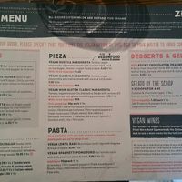 Vegan menu at Zizzi - Victoria in South West London