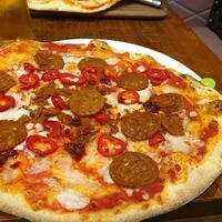 Vegan jackfruit pepperoni pizza at Zizzi - Corn Exchange in Manchester