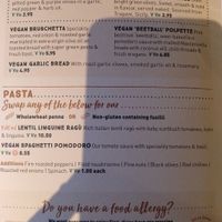 Menu at Zizzi - Piccadilly Gardens in Manchester