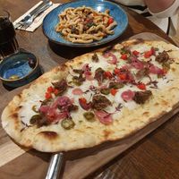 Rustica Fable Shiitake 'Shroom Pizza and Campanelle Lentil Ragu at Zizzi - Trafford Centre in Manchester