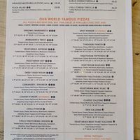 Menu at Mr Singh's in East London