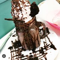 Fudge brownie freak shake  at The Burger Garden in Sheffield