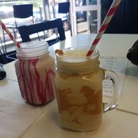 Strawberry and peanut butter shake at The Burger Garden in Sheffield
