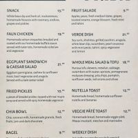 The menu in English. at Cafe Frida in Trois-rivieres