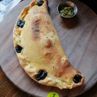 Meatless meatball calzone at Zizzi - Leopold Square in Sheffield