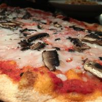 Margherita pizza with mushrooms on smoky chilli base   at Zizzi - Leopold Square in Sheffield