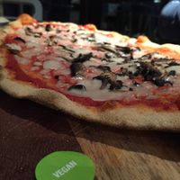 Margherita pizza with mushrooms on smoky chilli base   at Zizzi - Leopold Square in Sheffield