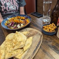 Vegan garlic bread, zucca salad, and complimentary pasta crisps at Zizzi - Meadowhall in Sheffield