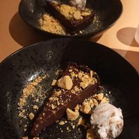 Dairy-free chocolate honeycomb torte with coconut ice cream at Zizzi in Solihull