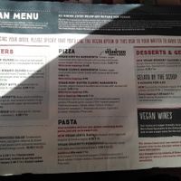 Vegan menu at Zizzi in Windsor