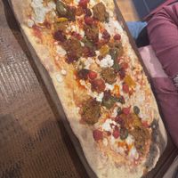 Aubergine meatball pizzaa  at Zizzi in York