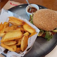 Vegan burger at America - Paulista in Sao Paulo