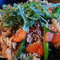 Selbstgemachte Pasta Asia Wok vegan at Alex Kitchen in Husum
