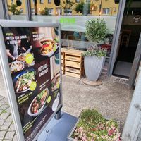 Street sign / entrance at Alex Kitchen in Husum