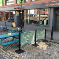 outside  at Las Iguanas  in Leeds
