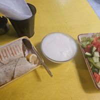 Doner, salad and yoghurt at Yasam Vegan Kafe in Izmir