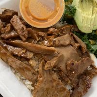 Bbq seitan with pineapple and chipotle at La Esquina Vegana in Heredia