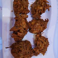 Onion pakoras at Namaste India in Cuenca