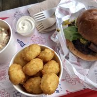 Temple Deluxe, Temple tots, coleslaw & garlic mayo at Temple of Seitan - Hackney in East London