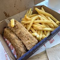 Strips and chips   at Temple of Seitan - Hackney in East London