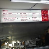 Inside: mains menu at Temple of Seitan - Hackney in East London