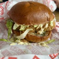 Garlic Parmesan burger   at Temple of Seitan - Hackney in East London