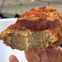 Fried chicken with bbq sauce and sriracha  at Temple of Seitan - Hackney in East London