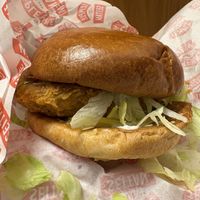 Temple burger  at Temple of Seitan - Hackney in East London