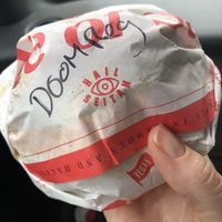 Here we go, extra hot! Vegan burger  at Temple of Seitan - Hackney in East London