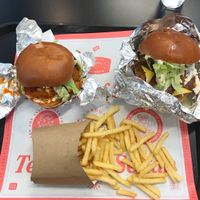 Buffalo burger and Temple burger at Temple of Seitan - Hackney in East London