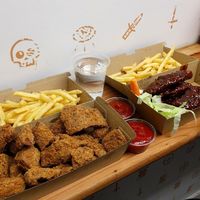 Popcorn Bites and BBQ Wings 30-03-19 at Temple of Seitan - Hackney in East London