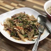 Spicy vegan duck salad with lemongrass  at Jai Mai Jumjay in Chiang Mai