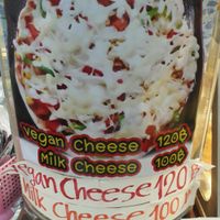 Pizza, with non-vegan cheese option. :( at Jai Mai Jumjay in Chiang Mai