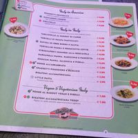 Menu at America Graffiti in Pordenone