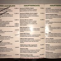Menu 1 at Memo Bistro in Dresden