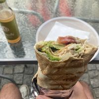 Falafel-Makali-Wrap spiced with hot sauce  at Memo Bistro in Dresden