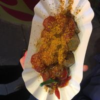 Vegan currywurst at Curry at the Wall - Food Stand in Berlin