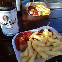 Vegan currywurst at Curry at the Wall - Food Stand in Berlin